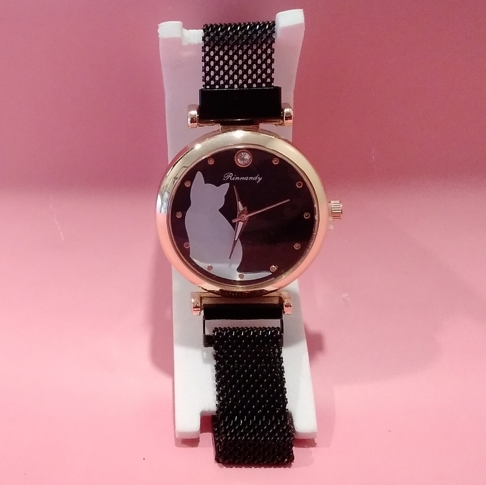White and Black Cat Watch! New!